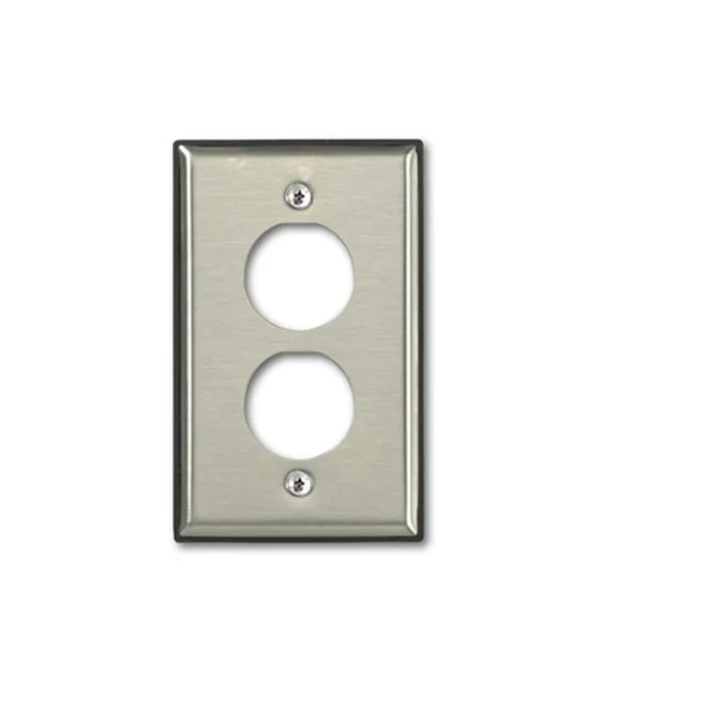 Leviton 2 Port Single Gang Industrial Wallplate Stainless Steel D6710-1S2
