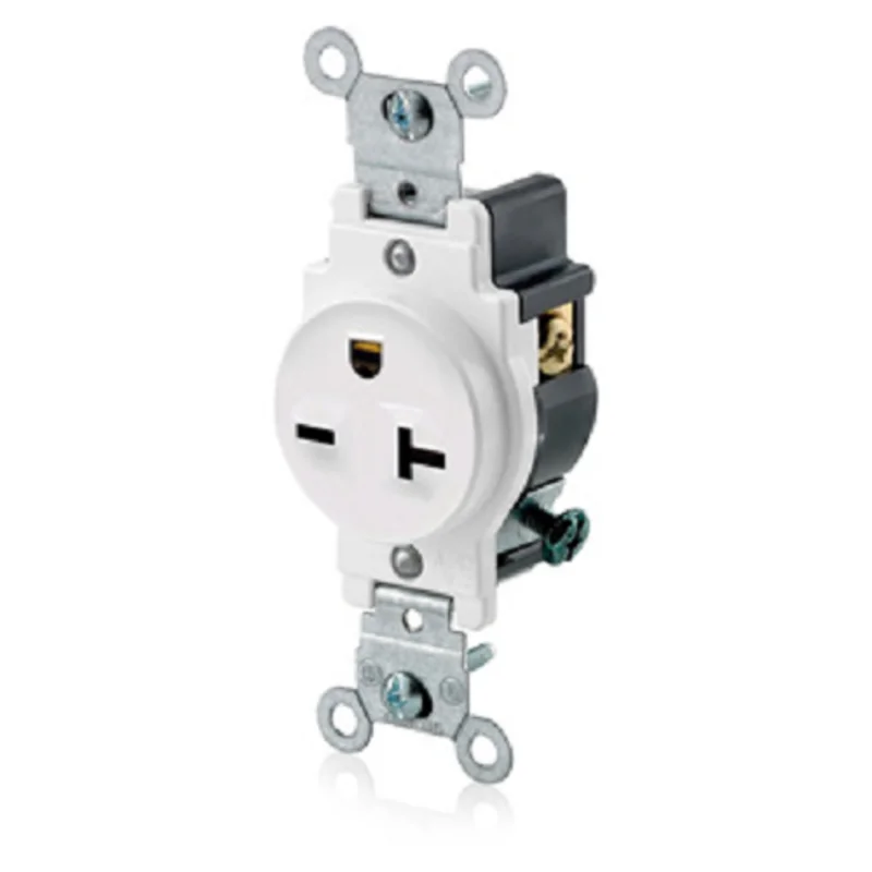 Leviton 20 Amp 250 Volt Single Receptacle Commercial Grade 5821-W