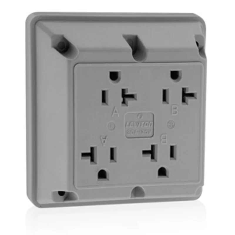 Leviton 20 Amp 4-in-1 Quadruplex Outlet 21254-GY