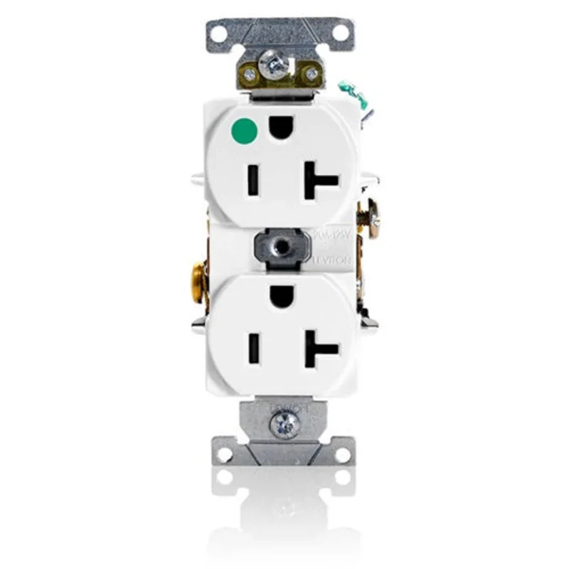 Leviton 20 Amp Duplex Receptacle Hospital Grade Self-Grounding 8300-HW