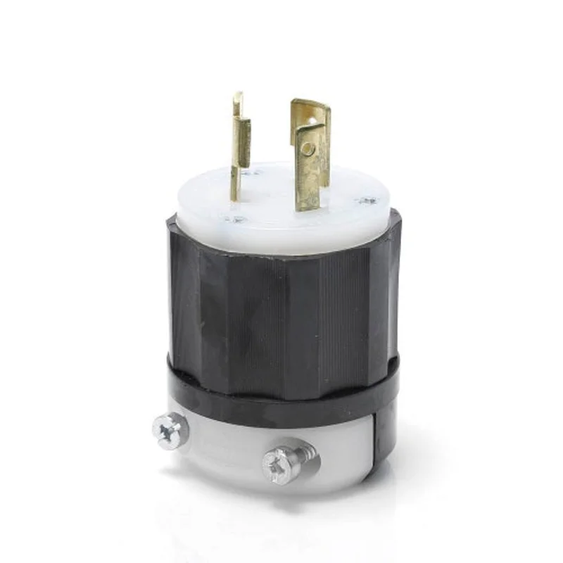 Leviton 20 Amp NEMA L15-20P Black-White Locking Plug 2421