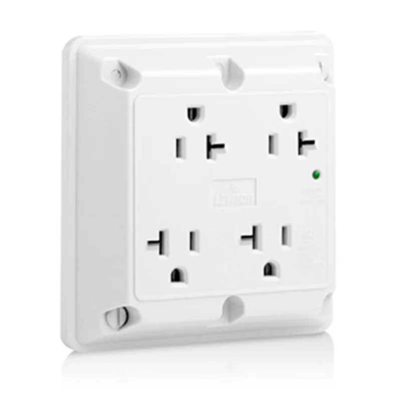 Leviton 20 Amp Surge Protected Quadruplex Receptacle 5490-W