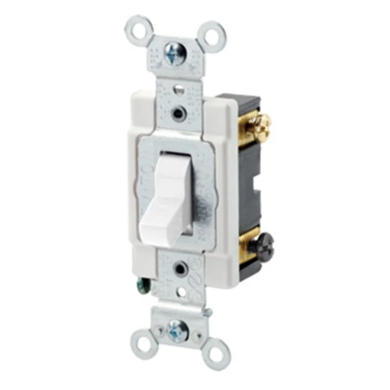 Leviton 20A 120/277V Toggle 3 Way AC Quiet Switch White CSB3-20W