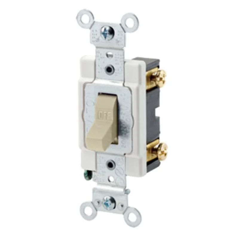 Leviton 20A 120/277V Toggle Single Pole AC Quiet Switch Ivory CSB1-20I
