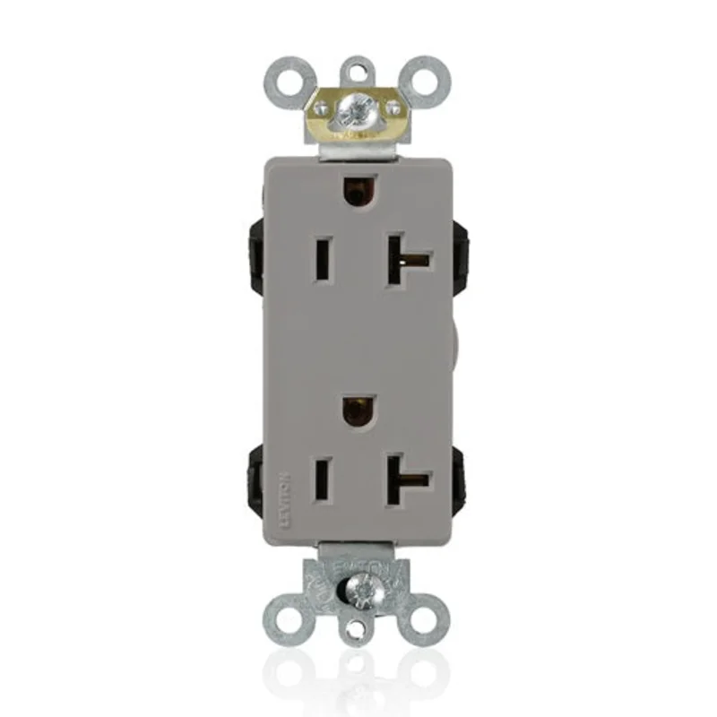 Leviton 20A 125V Decora Plus Duplex Receptacle Gray M1636-GY
