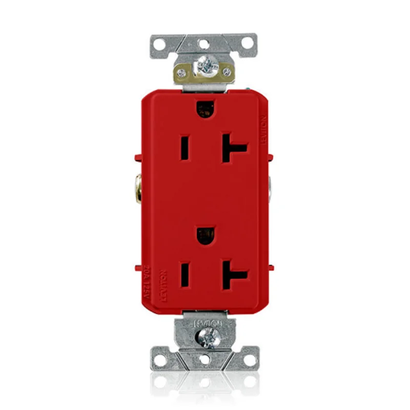 Leviton 20A 125V Decora Plus Duplex Receptacle Outlet Red 16352-R