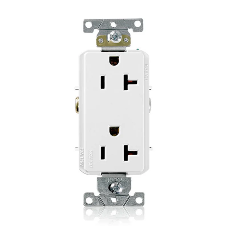 Leviton 20A 125V Decora Plus Duplex Receptacle Outlet White 16352-W