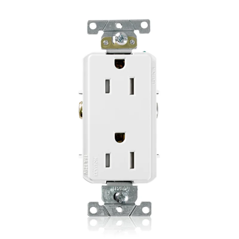 Leviton 20A 125V Decora Plus Duplex Screw Terminals White TDR20-W