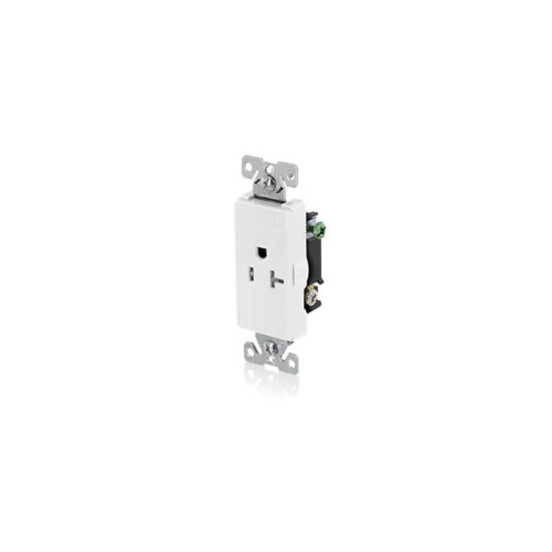 Leviton 20A 125V Decora Plus Single Receptacle Outlet Tamper Resistant White 16351-SGW