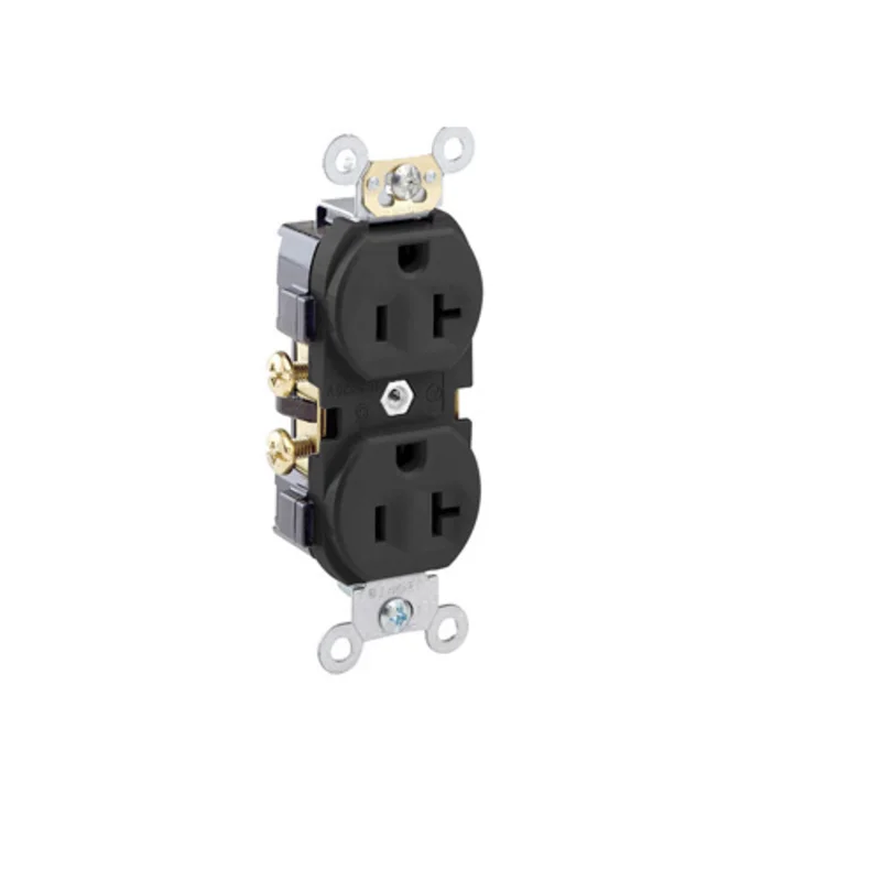 Leviton 20A 125V Duplex Receptacle Commercial Grade Black CR20-E