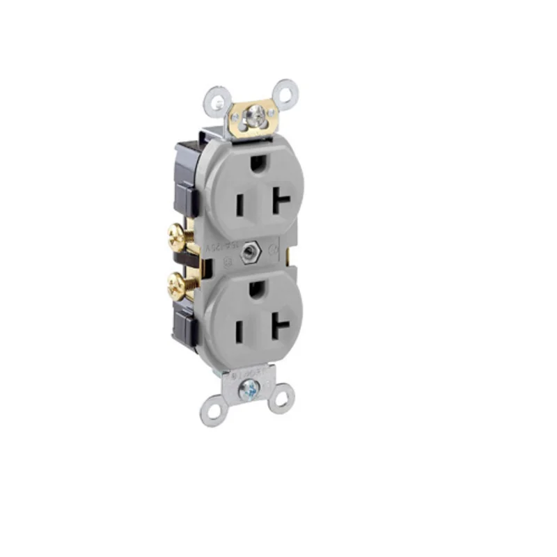 Leviton 20A 125V Duplex Receptacle Commercial Grade Gray CR20-GY
