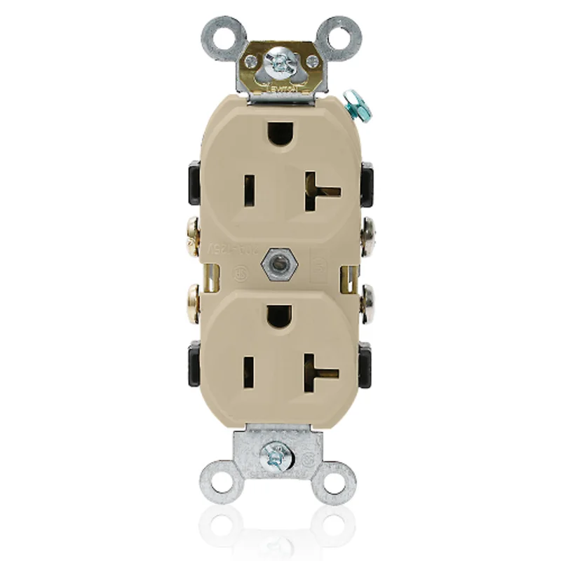 Leviton 20A 125V Duplex Receptacle Commercial Grade Ivory CR20-I