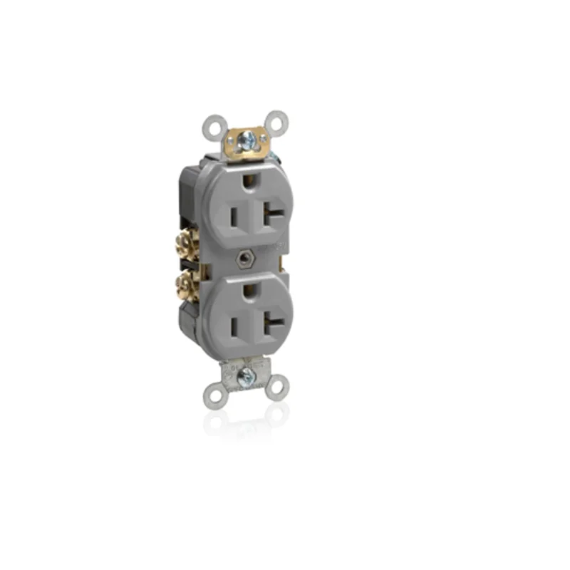 Leviton 20A 125V Duplex Receptacle Gray BR20-GY