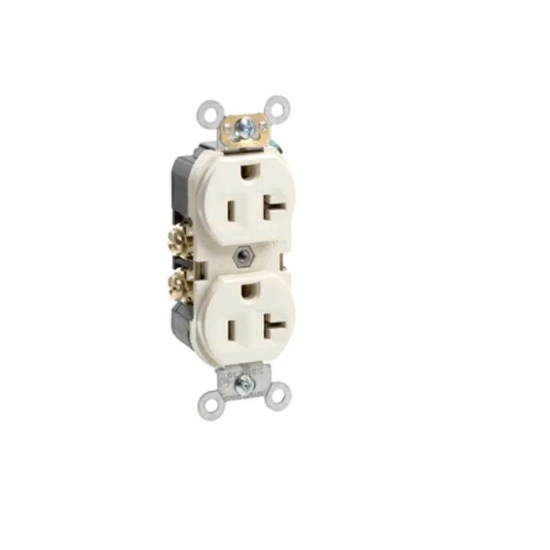 Leviton 20A 125V Duplex Receptacle Light Almond BR20-T