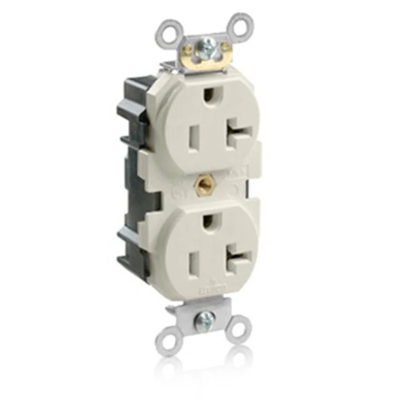 Leviton 20A 125V Duplex Receptacle Outlet Light Almond M5362-ST