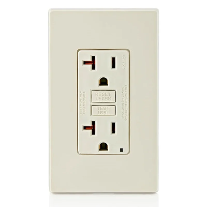 Leviton 20A 125V SmartlockPro GFCI Receptacle Light Almond GFNT2-T