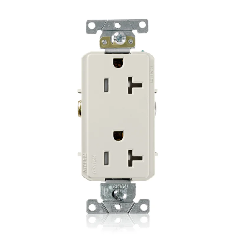 Leviton 20A 125V Tamper Resistant Decora Plus Light Almond TDR20-T