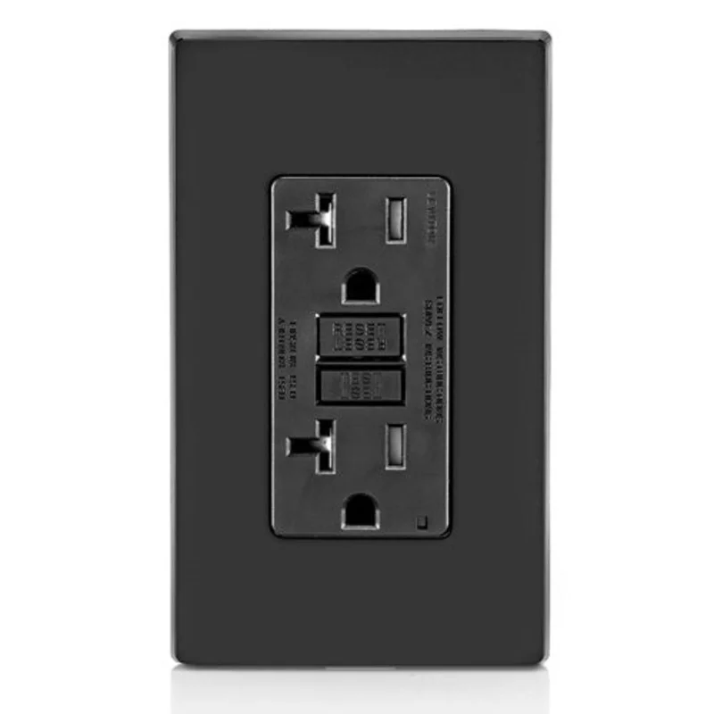 Leviton 20A 125V Tamper Resistant SmartlockPro GFCI Receptacle Black GFTR2-E