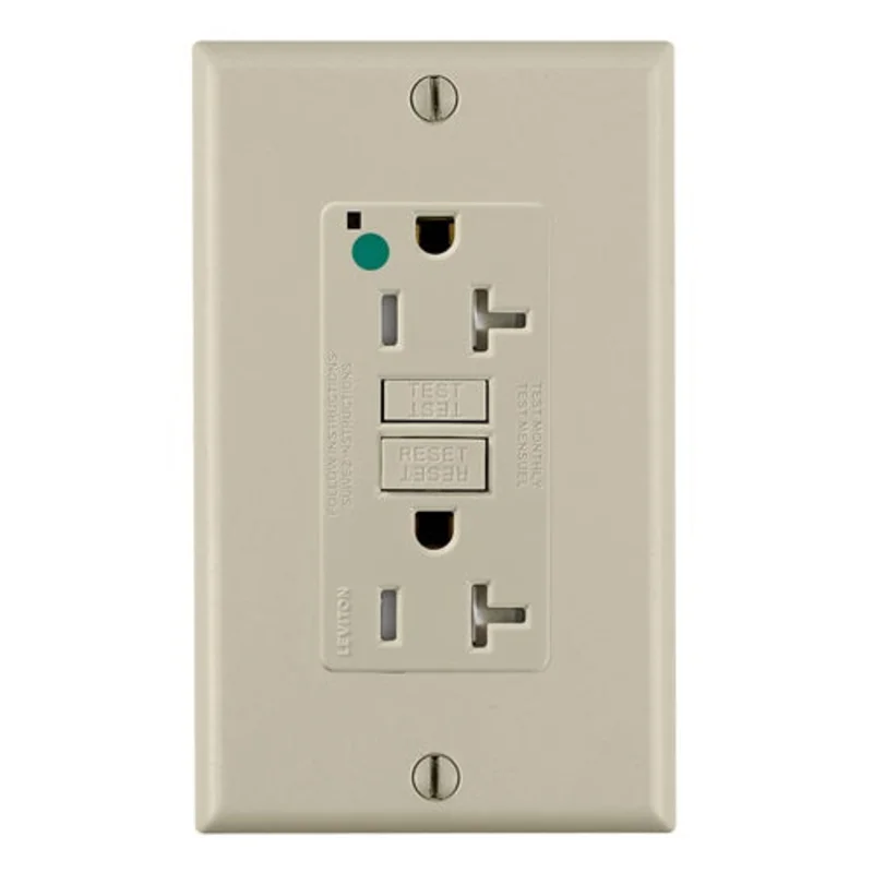 Leviton 20A 125V Tamper Resistant SmartlockPro GFCI Receptacle Ivory GFTR2-HGI