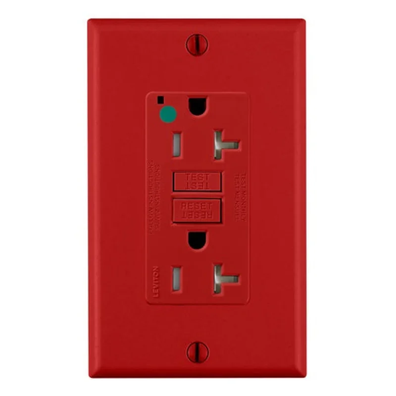 Leviton 20A 125V Tamper Resistant SmartlockPro GFCI Receptacle Red GFTR2-HGR
