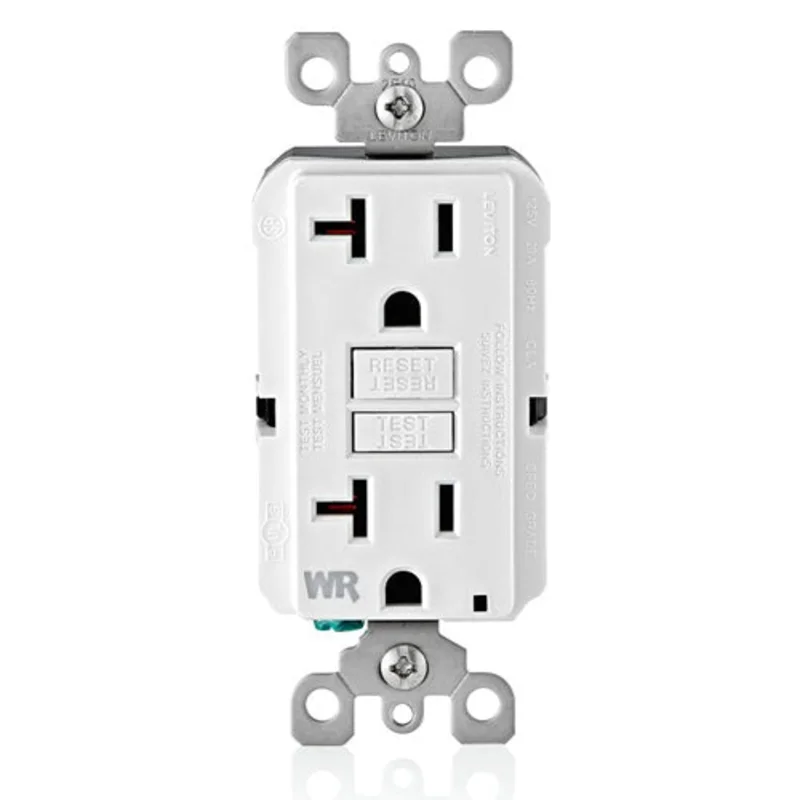 Leviton 20A 125V Weather Resistant SmartlockPro GFCI Receptacle White GFWR2-W