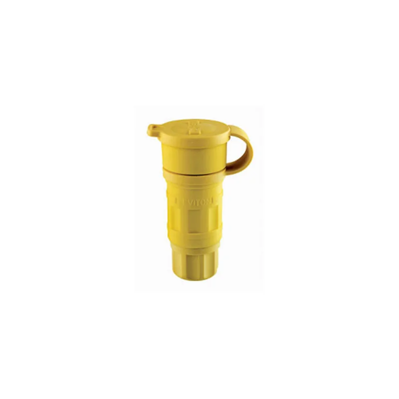 Leviton 20A 250V Wetguard Watertight Straight Blade Connector Yellow 15W48