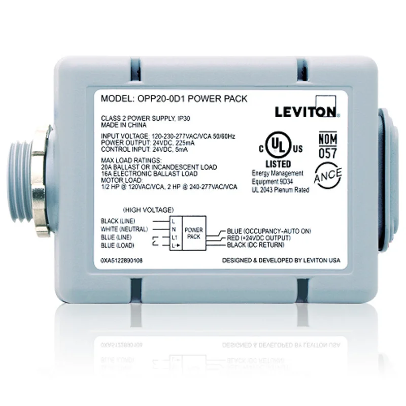 Leviton 20A Occupancy Sensor Power Pack Gray OPP20-D1