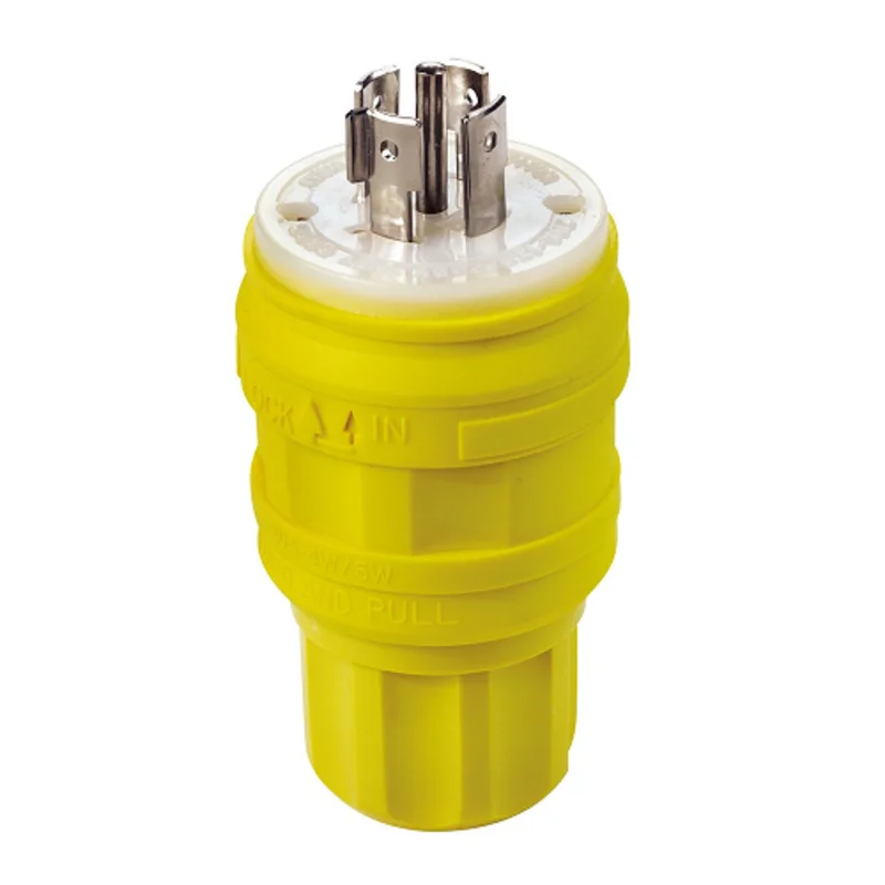 Leviton 28W76 NEMA L16-30P 3P 4W Locking Plug 30 Amp 480V Industrial Grade Yellow