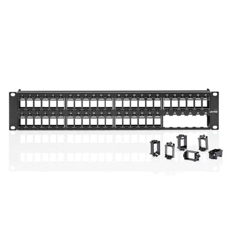 Leviton 2RU 48Port UTP QUICKPORT Patch Panel 49455-48B