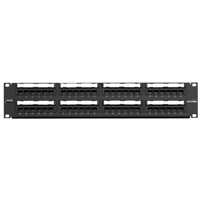 Leviton 2RU Cat 6 Flat Universal Patch Panel 48-Port 69586-U48