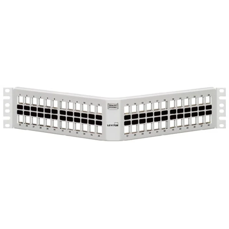 Leviton 2RU Shielded Angled QUICKPORT Patch Panel 48Port 4S256-WS8