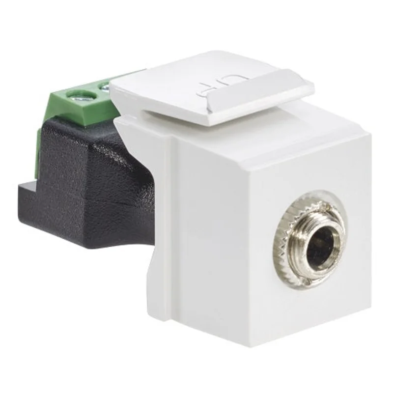 Leviton 3.5mm Stereo QUICKPORT Jack Female to Screw Terminal White 40839-SWS