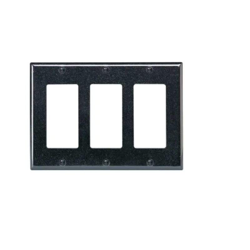 Leviton 3 Gang Decora Wallplate Midway Size Black PJ263-E