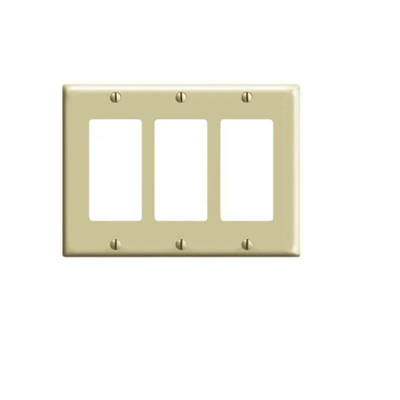 Leviton 3 Gang Decora Wallplate Midway Size Ivory PJ263-I