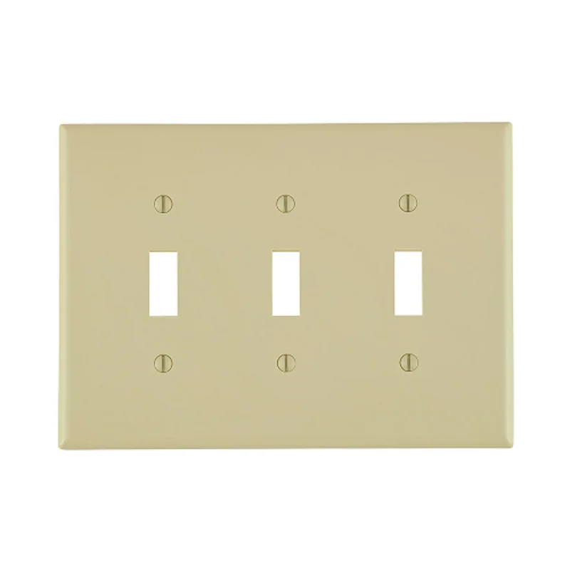 Leviton 3 Gang Toggle Switch Wallplate Midway Size Ivory PJ3-I