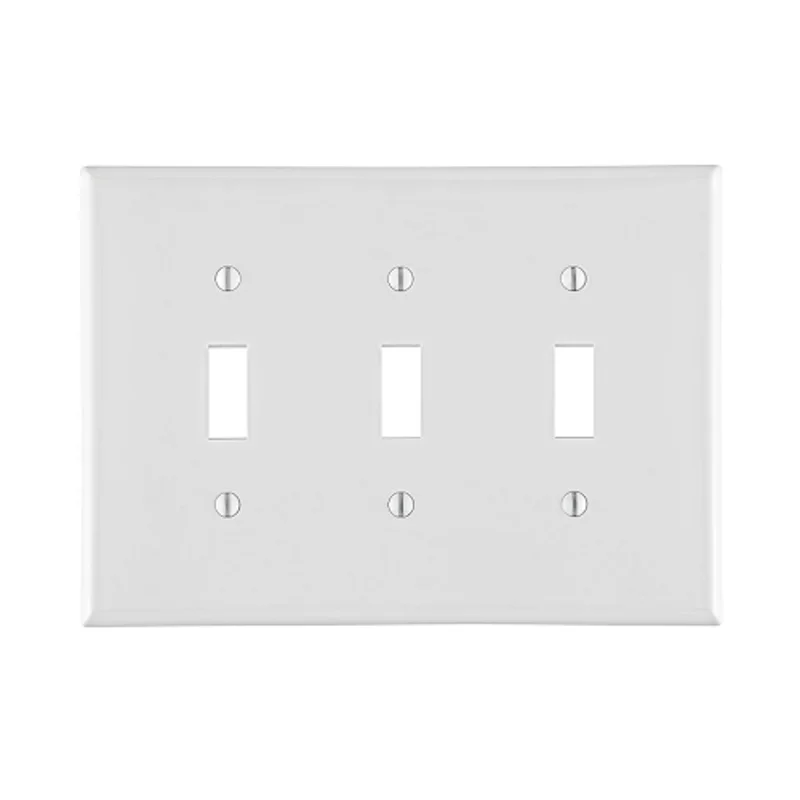 Leviton 3 Gang Toggle Switch Wallplate Midway Size White PJ3-W