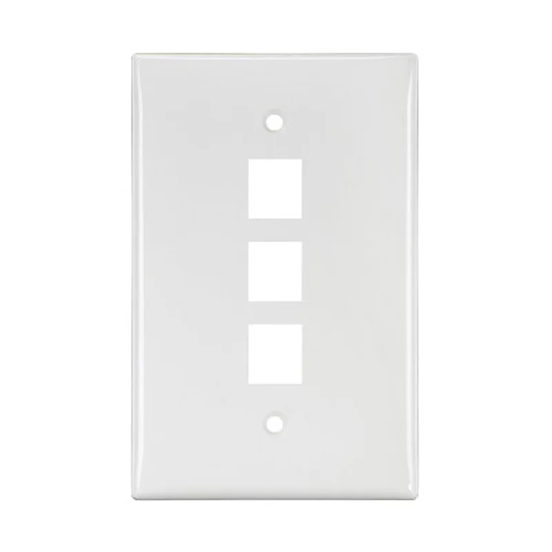 Leviton 3-Port Midsize Single-Gang QUICKPORT Wallplate White 41091-3WN