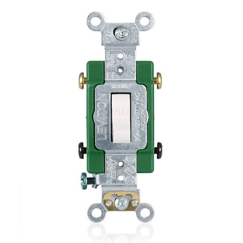 Leviton 30 Amp Double-Pole AC Quiet Toggle Switch White 3032-2W