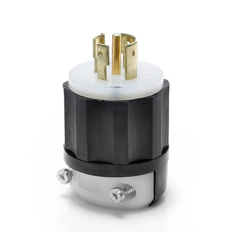 Leviton 30 Amp NEMA L22-30P Black-White Locking Plug 2821