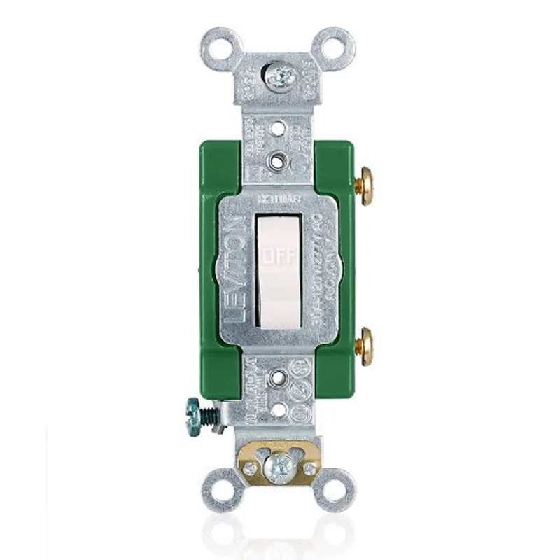 Leviton 30 Amp Single-Pole AC Quiet Toggle Switch White 3031-2W