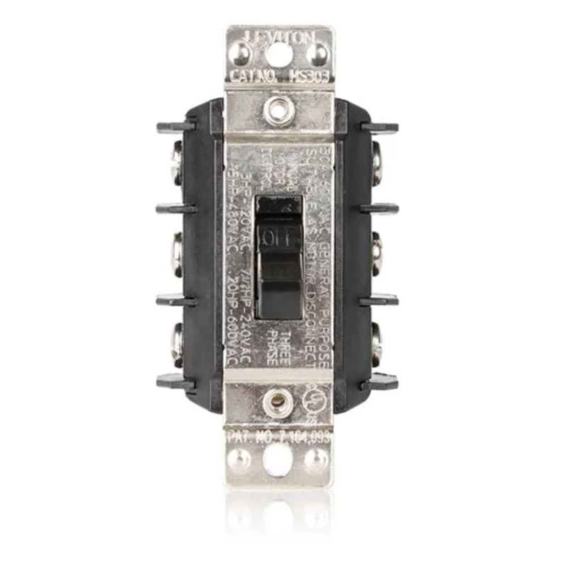 Leviton 30A 600V Manual Motor Controller Black MS303-DSS