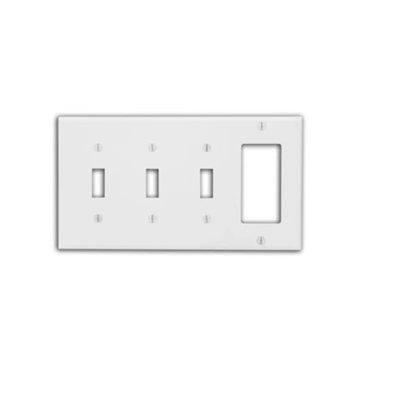 Leviton 4 Gang Combination Wallplate 3 Toggle And 1 Decora White P326-W