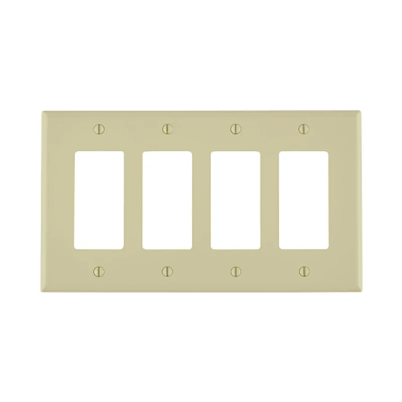 Leviton 4 Gang Decora Wallplate Midway Size Ivory PJ264-I