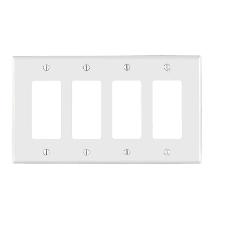 Leviton 4 Gang Decora Wallplate Midway Size White PJ264-W