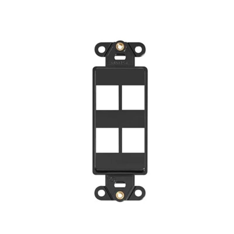 Leviton 4 Port Quickport Decora Insert Black 41644-E