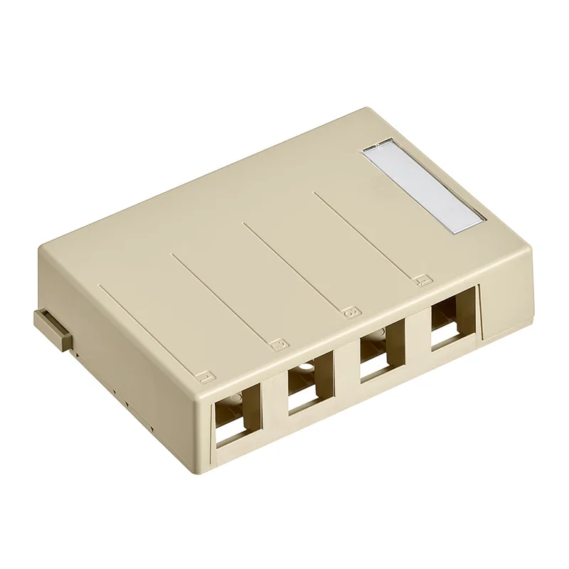 Leviton 4-Port QUICKPORT Surface-Mount Box Ivory 41089-4IP