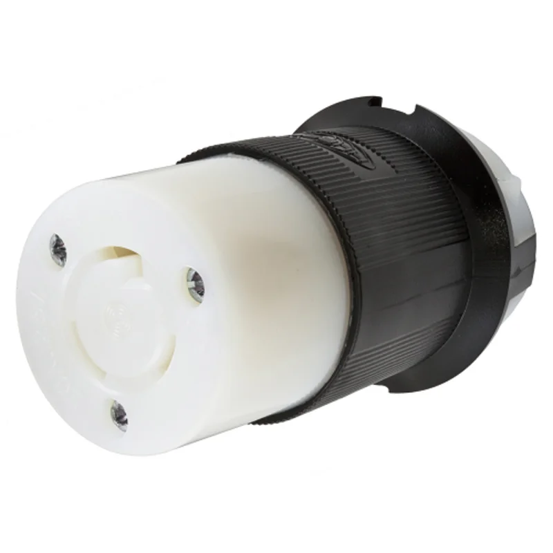 Leviton 4779-C NEMA L7-15R 2P 3W 15Amp 277V Industrial Grade Locking Connector B/W