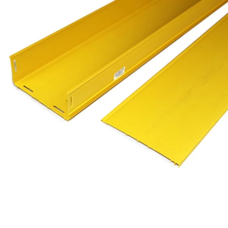Leviton 4x8 Solid Duct With Hinged Cover Yellow S8DCT-DHC