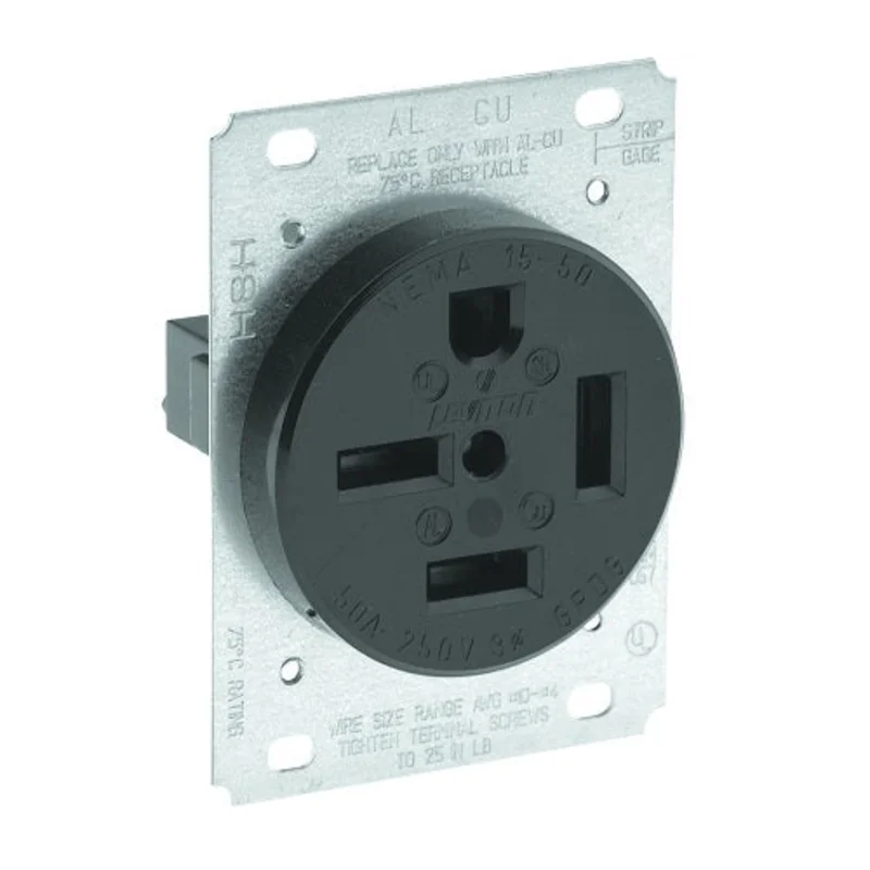 Leviton 50 Amp NEMA 15-50R Flush Mount Receptacle Blade 8450