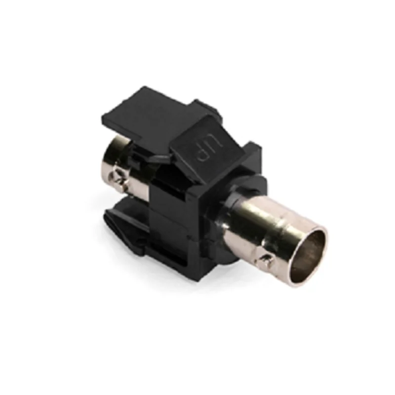 Leviton 50 Ohm Nickel-Plated BNC Feedthrough Connector Black 41084-BEF